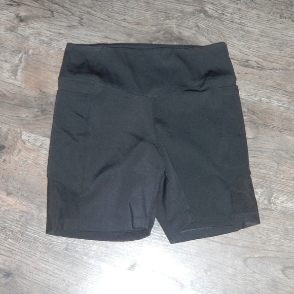 PINK ACTIVE Bike Shorts High Waist Athletic Workout Black Shorts M‎ - Picture 1 of 6
